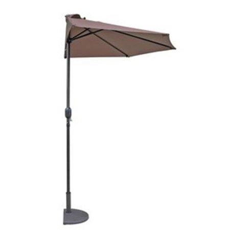 BLUE WAVE Blue Wave NU5409CF 9 ft. Lanai Half Umbrella in Coffee Polyester - Brown NU5409CF